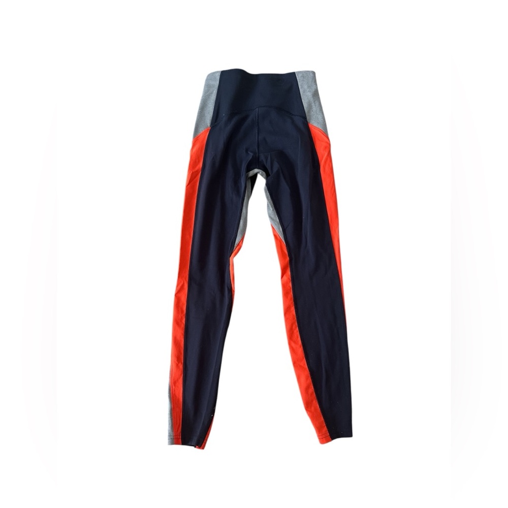 Athleta Crest Colorblock Tight Leggings |Navy Gray Orange | Size S - Picture 7 of 7